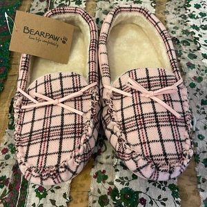 Bearpaw pink plaid  slippers